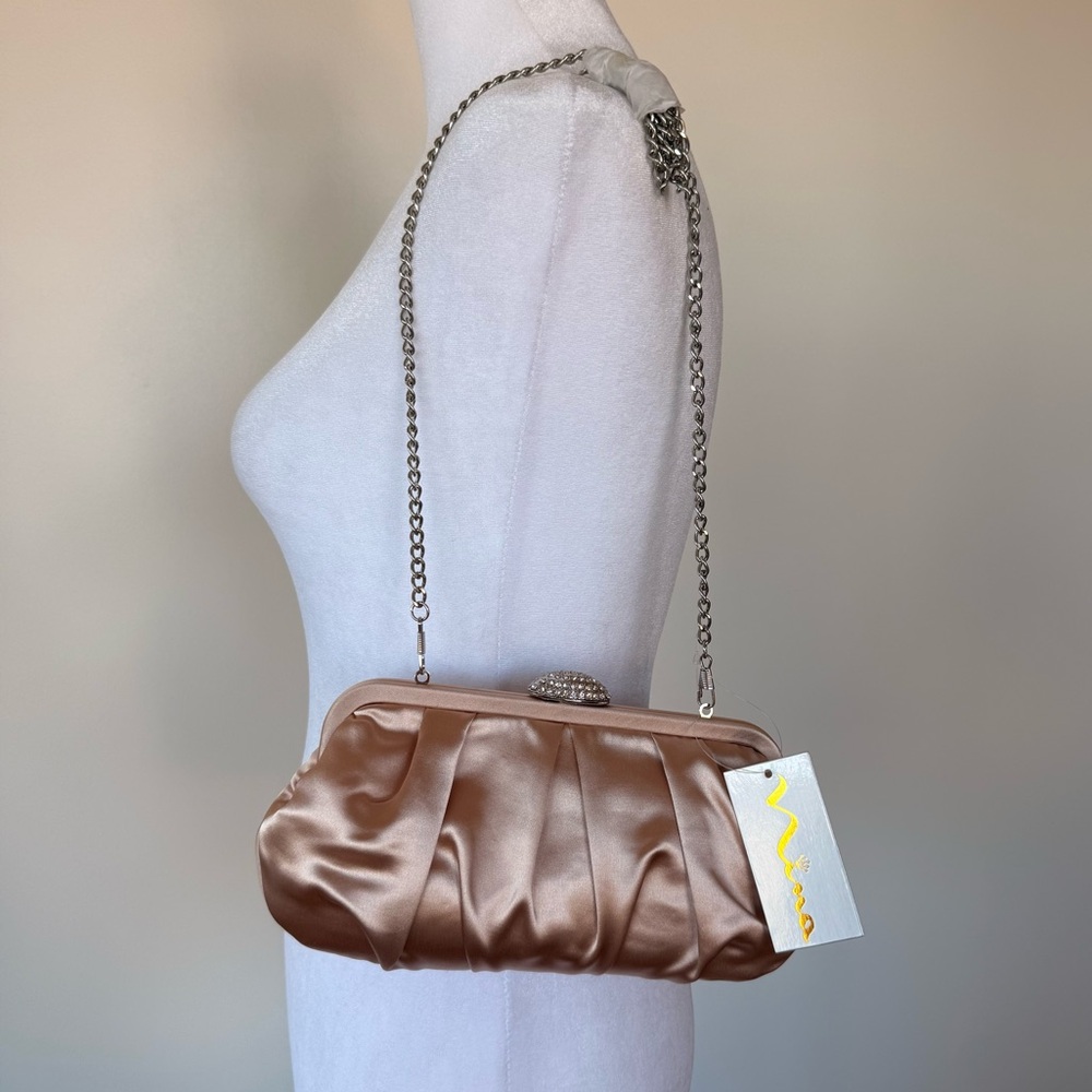 Brand new Elegant Satin Clutch with Chain Strap